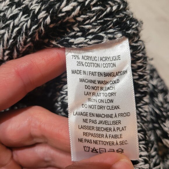 Melissa & Marley Turtleneck Knit Maxi Length Sleeveless Tunic Size M Black White - Picture 10 of 10